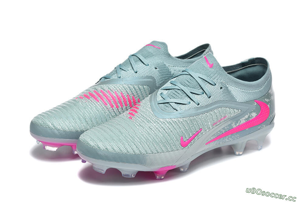 Unisex Nike Phantom 6 Low Elite FG Firm Ground Low-Tops Football Boots - Aqua/Bright Pink/Soft Gray 5