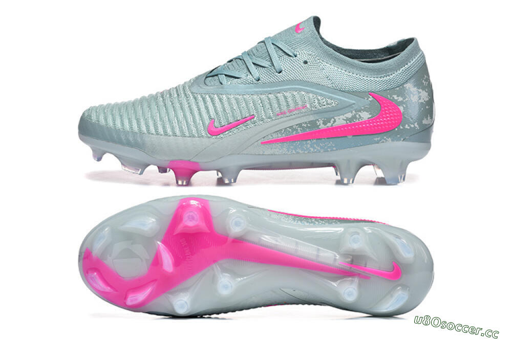 Unisex Nike Phantom 6 Low Elite FG Firm Ground Low-Tops Football Boots - Aqua/Bright Pink/Soft Gray 1