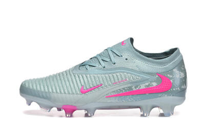 Unisex Nike Phantom 6 Low Elite FG Firm Ground Low-Tops Football Boots - Aqua/Bright Pink/Soft Gray