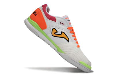 Men's Joma Top Flex IC Indoor & Futsal Low-Tops Football Shoes - White/Neon Green/Hot Pink