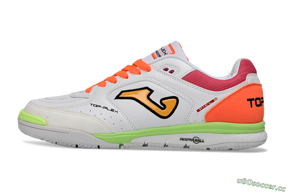 Men's Joma Top Flex IC Indoor & Futsal Low-Tops Football Shoes - White/Neon Green/Hot Pink 0