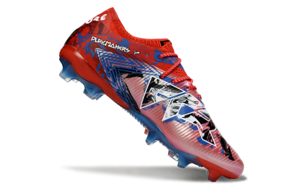 Men's Puma Future 8 Ultimate FG Firm Ground Low-Tops Football Boots - Red/Electric Blue/Fiery Red