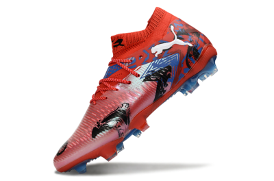 Men's Puma Future 8 Ultimate FG Firm Ground Low-Tops Football Boots - Red/Electric Blue/Black