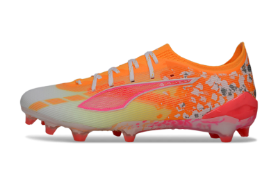 Men's Puma Ultra Ultimate FG Firm Ground Low-Tops Football Boots - Orange/Flamingo Pink/Golden Yellow