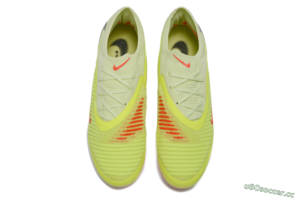 Unisex Nike Phantom 6 Low Elite AG Artificial Grass Low-Tops Football Boots - Yellow/Neon Yellow/Coral Red 4
