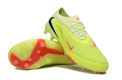 Unisex Nike Phantom 6 Low Elite AG Artificial Grass Low-Tops Football Boots - Yellow/Neon Yellow/Coral Red