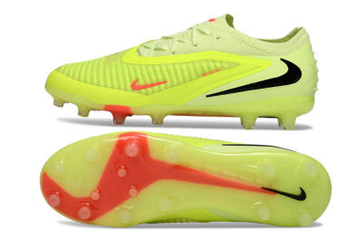 Unisex Nike Phantom 6 Low Elite AG Artificial Grass Low-Tops Football Boots - Yellow/Neon Yellow/Coral Red