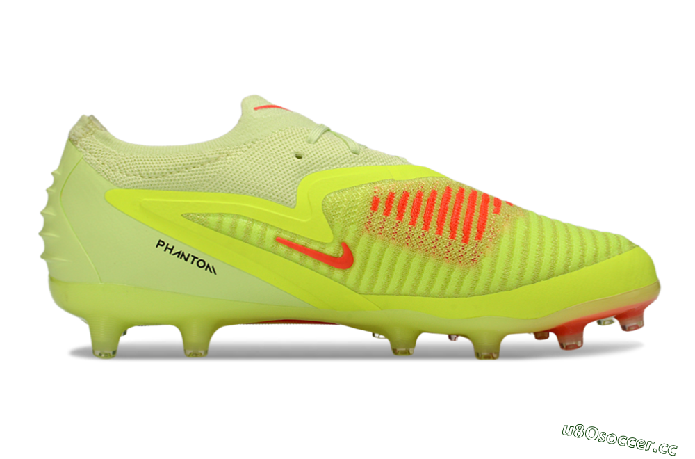 Unisex Nike Phantom 6 Low Elite AG Artificial Grass Low-Tops Football Boots - Yellow/Neon Yellow/Coral Red 7
