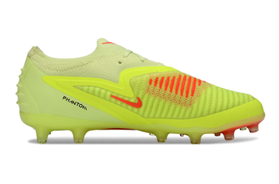 Unisex Nike Phantom 6 Low Elite AG Artificial Grass Low-Tops Football Boots - Yellow/Neon Yellow/Coral Red
