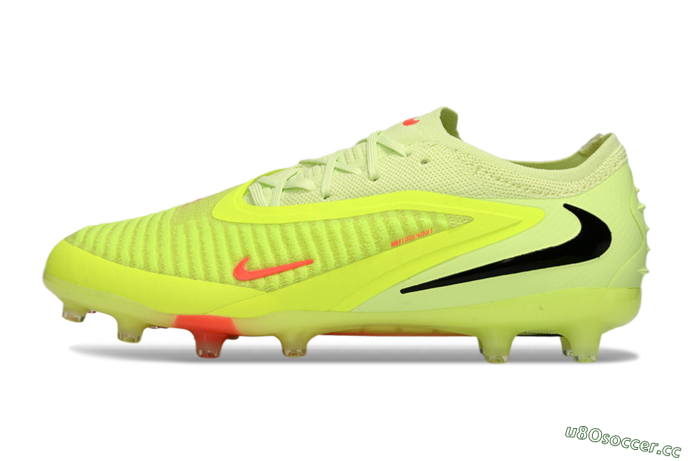 Unisex Nike Phantom 6 Low Elite AG Artificial Grass Low-Tops Football Boots - Yellow/Neon Yellow/Coral Red 0