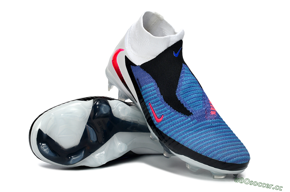 Unisex Nike Phantom 6 High Elite FG Firm Ground High-Tops Football Boots - Blue/Electric Blue/Hot Pink 4
