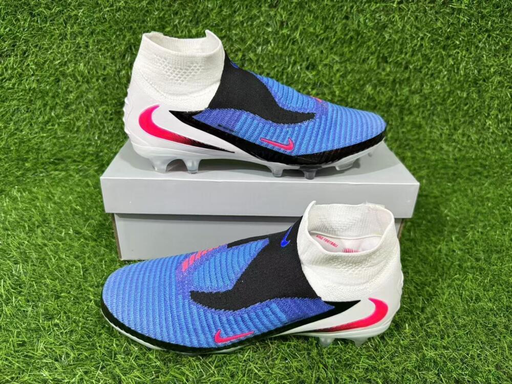 Unisex Nike Phantom 6 High Elite FG Firm Ground High-Tops Football Boots - Blue/Electric Blue/Hot Pink