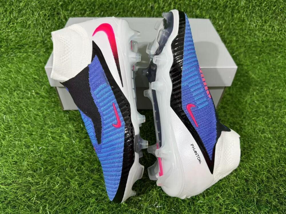 Unisex Nike Phantom 6 High Elite FG Firm Ground High-Tops Football Boots - Blue/Electric Blue/Hot Pink
