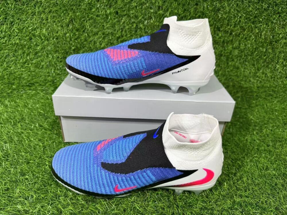 Unisex Nike Phantom 6 High Elite FG Firm Ground High-Tops Football Boots - Blue/Electric Blue/Hot Pink