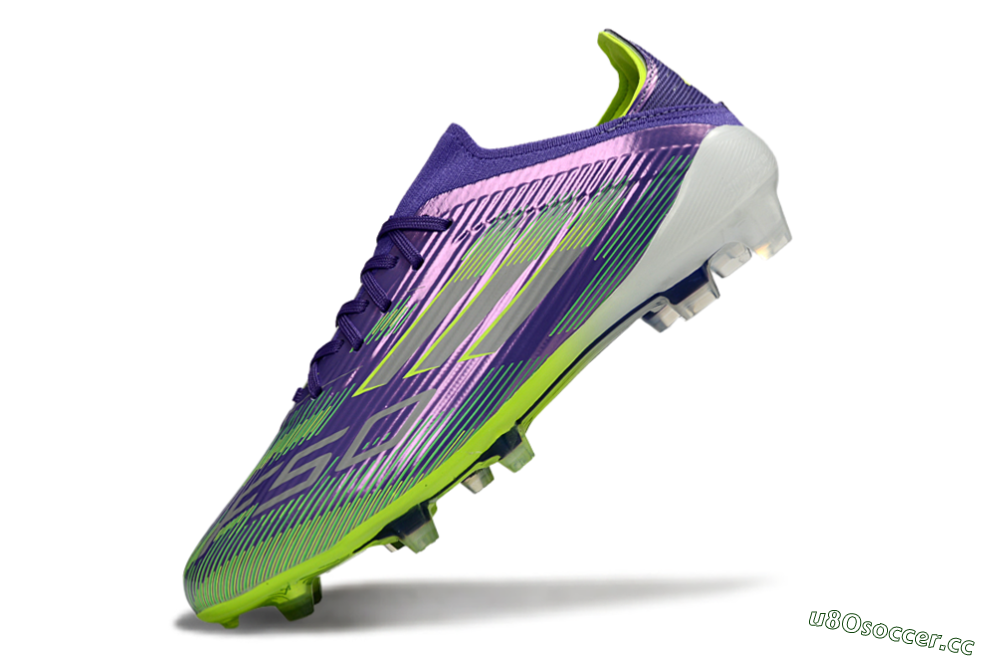 Unisex Adidas F50 Elite FG Firm Ground Low-Tops Football Boots - Purple/Lime Green/Electric Purple 6