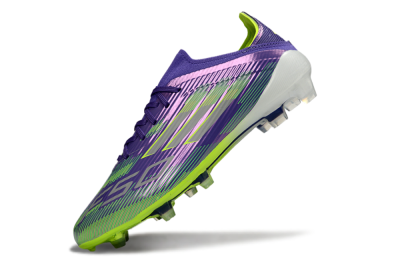 Unisex Adidas F50 Elite FG Firm Ground Low-Tops Football Boots - Purple/Lime Green/Electric Purple