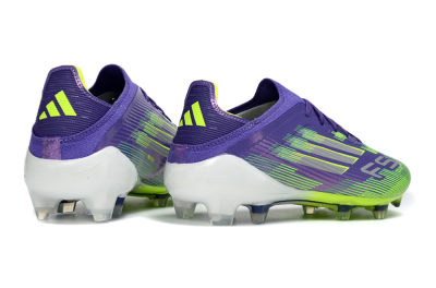 Unisex Adidas F50 Elite FG Firm Ground Low-Tops Football Boots - Purple/Lime Green/Electric Purple