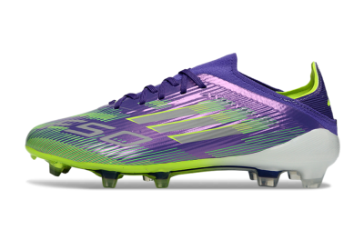 Unisex Adidas F50 Elite FG Firm Ground Low-Tops Football Boots - Purple/Lime Green/Electric Purple