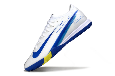 Unisex Nike Air Zoom Mercurial Vapor 16 Elite TF Artificial Turf Low-Tops Football Shoes - White/Royal Blue/Lemon Yellow