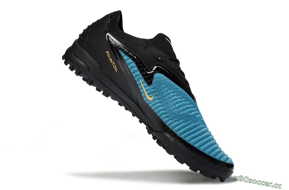 Men's Nike Phantom 6 Low Elite TF Artificial Turf Low-Tops Football Shoes - Teal/Midnight Black/Metallic Gold 4