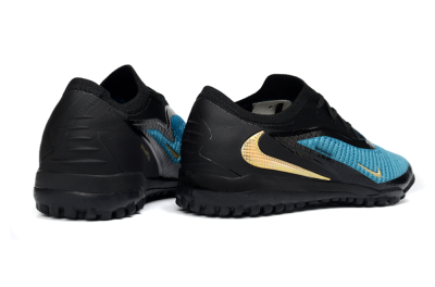 Men's Nike Phantom 6 Low Elite TF Artificial Turf Low-Tops Football Shoes - Teal/Midnight Black/Metallic Gold