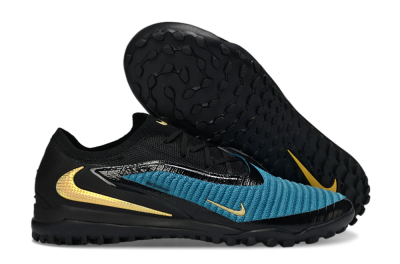 Men's Nike Phantom 6 Low Elite TF Artificial Turf Low-Tops Football Shoes - Teal/Midnight Black/Metallic Gold