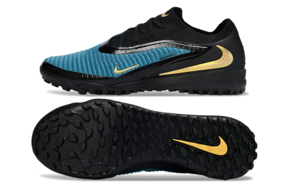 Men's Nike Phantom 6 Low Elite TF Artificial Turf Low-Tops Football Shoes - Teal/Midnight Black/Metallic Gold