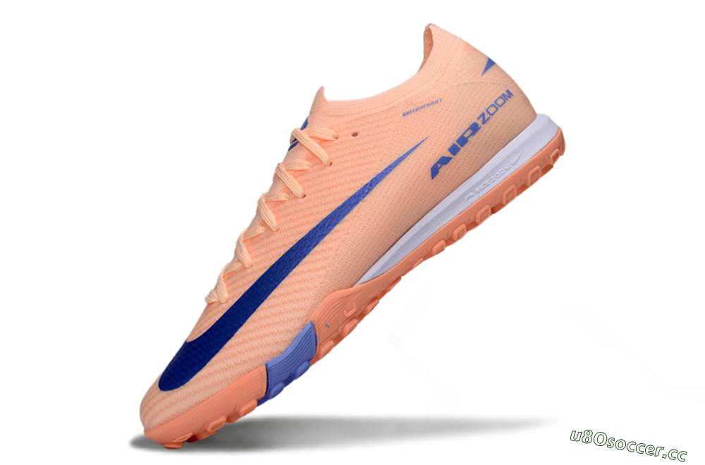 Unisex Nike Air Zoom Mercurial Vapor 16 Elite TF Artificial Turf Low-Tops Football Shoes - Peach/Sky Blue/Coral Pink 5