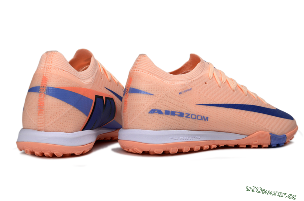 Unisex Nike Air Zoom Mercurial Vapor 16 Elite TF Artificial Turf Low-Tops Football Shoes - Peach/Sky Blue/Coral Pink 6