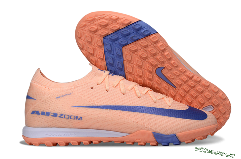 Unisex Nike Air Zoom Mercurial Vapor 16 Elite TF Artificial Turf Low-Tops Football Shoes - Peach/Sky Blue/Coral Pink 2