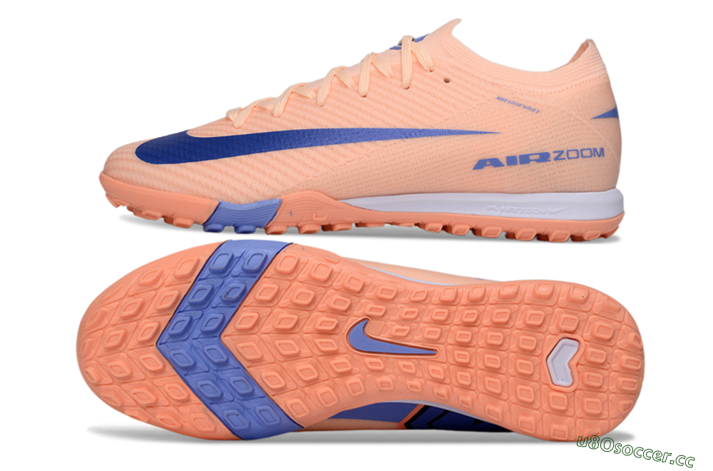 Unisex Nike Air Zoom Mercurial Vapor 16 Elite TF Artificial Turf Low-Tops Football Shoes - Peach/Sky Blue/Coral Pink 1