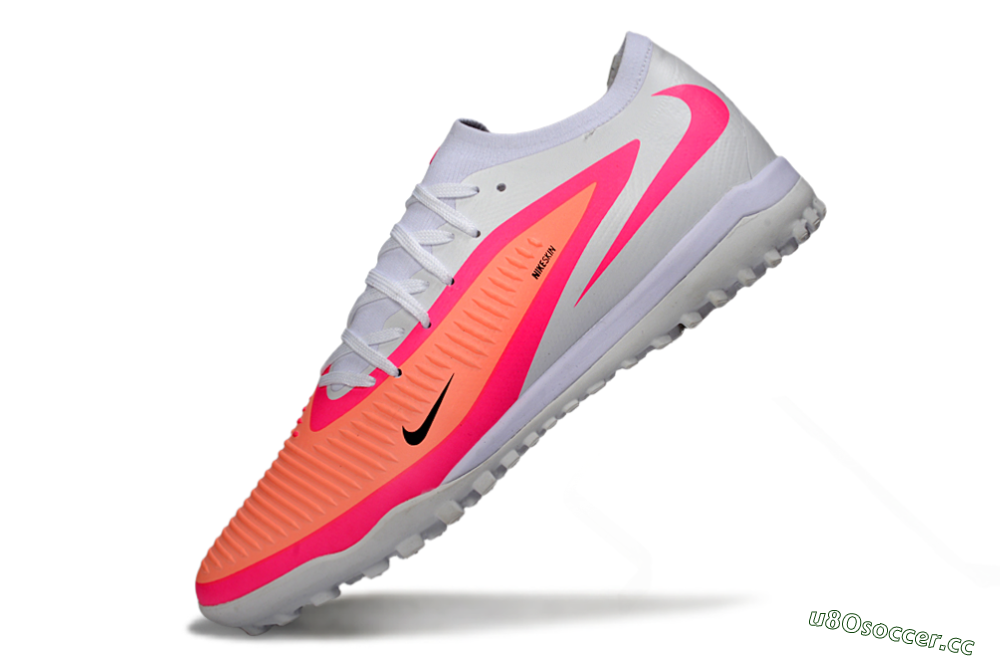 Men's Nike Phantom 6 Low Elite TF Artificial Turf Low-Tops Football Shoes - Pink/Vibrant Neon/Soft White 5