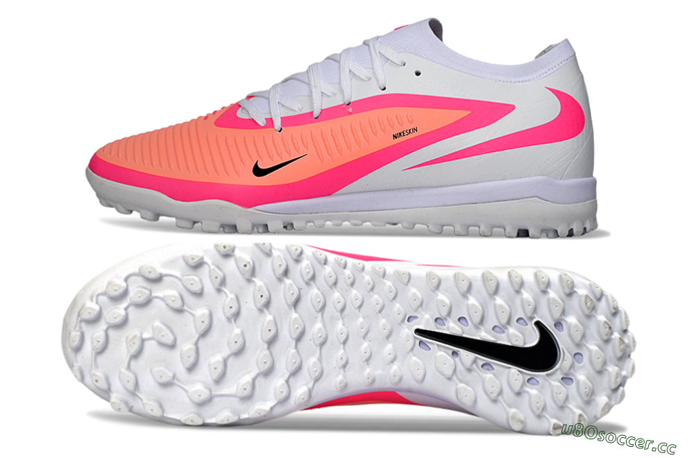 Men's Nike Phantom 6 Low Elite TF Artificial Turf Low-Tops Football Shoes - Pink/Vibrant Neon/Soft White 1