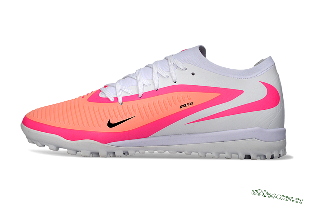 Men's Nike Phantom 6 Low Elite TF Artificial Turf Low-Tops Football Shoes - Pink/Vibrant Neon/Soft White 0