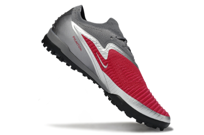 Men's Nike Phantom 6 Low Elite TF Artificial Turf Low-Tops Football Shoes - Red/Crimson Blaze/Grey Storm