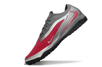 Men's Nike Phantom 6 Low Elite TF Artificial Turf Low-Tops Football Shoes - Red/Crimson Blaze/Grey Storm