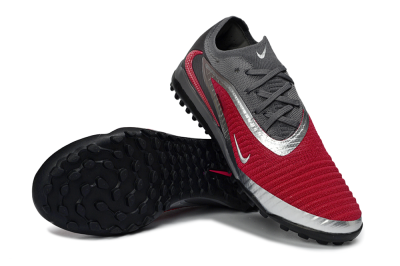 Men's Nike Phantom 6 Low Elite TF Artificial Turf Low-Tops Football Shoes - Red/Crimson Blaze/Grey Storm