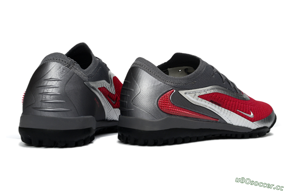 Men's Nike Phantom 6 Low Elite TF Artificial Turf Low-Tops Football Shoes - Red/Crimson Blaze/Grey Storm 6
