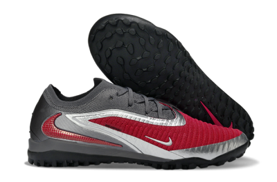 Men's Nike Phantom 6 Low Elite TF Artificial Turf Low-Tops Football Shoes - Red/Crimson Blaze/Grey Storm