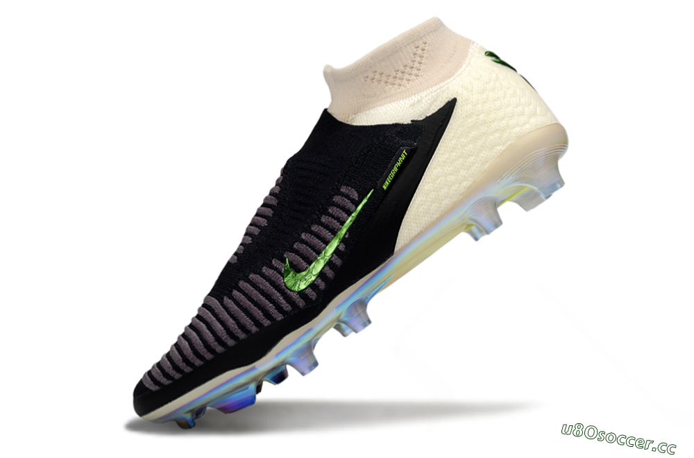 Men's Nike Phantom 6 High Elite FG Firm Ground High-Tops Football Boots - Black/Electric Green/Beige 5
