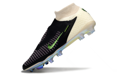 Men's Nike Phantom 6 High Elite FG Firm Ground High-Tops Football Boots - Black/Electric Green/Beige