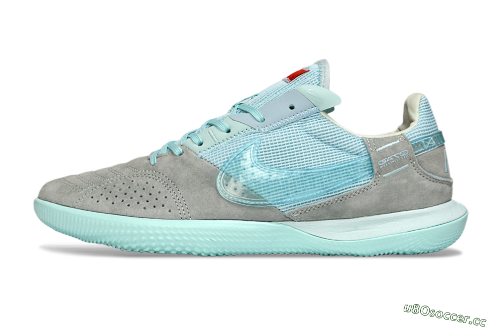 Men's Nike Street Gato IC Indoor & Futsal Low-Tops Football Shoes - Aqua/Sky Blue/Stone Gray 0
