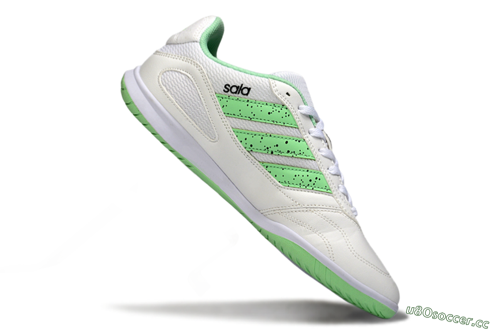 Men's Adidas Top Sala IC Indoor & Futsal Low-Tops Football Shoes - White/Fresh Green/Classic White 4