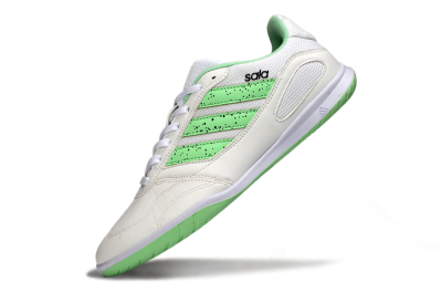 Men's Adidas Top Sala IC Indoor & Futsal Low-Tops Football Shoes - White/Fresh Green/Classic White