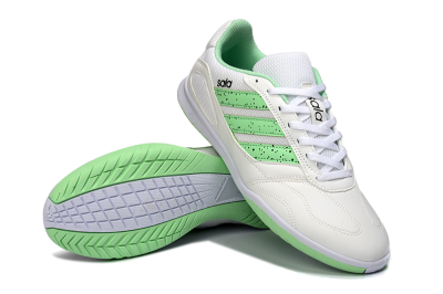 Men's Adidas Top Sala IC Indoor & Futsal Low-Tops Football Shoes - White/Fresh Green/Classic White