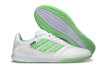 Men's Adidas Top Sala IC Indoor & Futsal Low-Tops Football Shoes - White/Fresh Green/Classic White