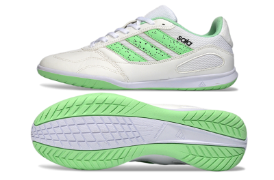 Men's Adidas Top Sala IC Indoor & Futsal Low-Tops Football Shoes - White/Fresh Green/Classic White