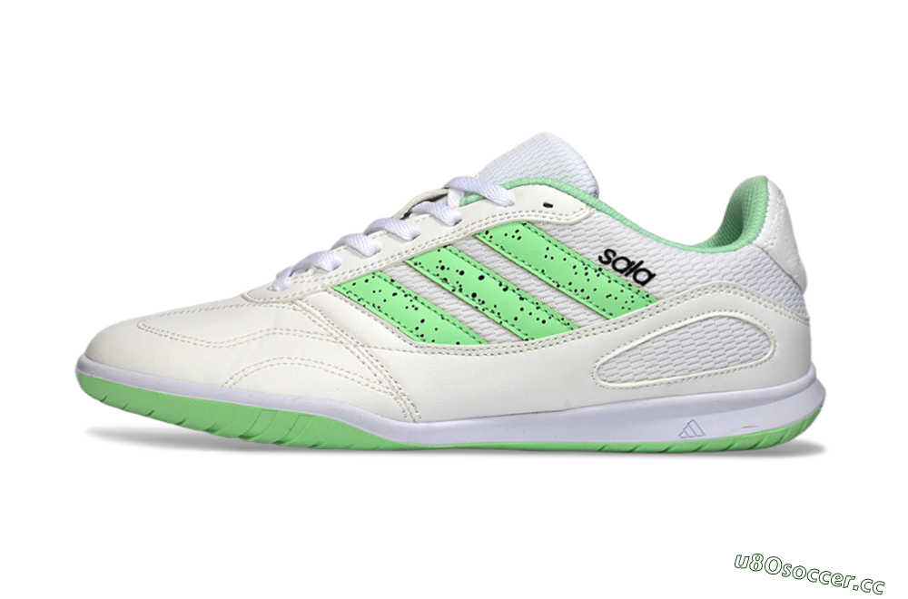 Men's Adidas Top Sala IC Indoor & Futsal Low-Tops Football Shoes - White/Fresh Green/Classic White 0
