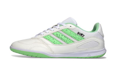 Men's Adidas Top Sala IC Indoor & Futsal Low-Tops Football Shoes - White/Fresh Green/Classic White