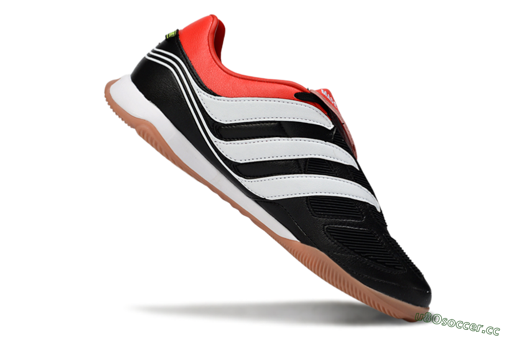 Men's Adidas Predator Precision Elite Fold-Over Tongue IC Indoor & Futsal Low-Tops Football Shoes - Black/Crimson Red/White 4